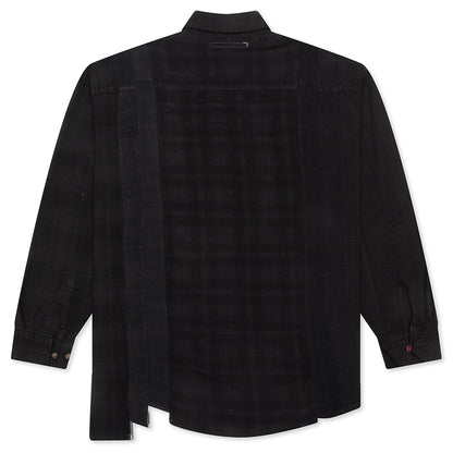 Over Dye 7 Cuts Shirt - Black