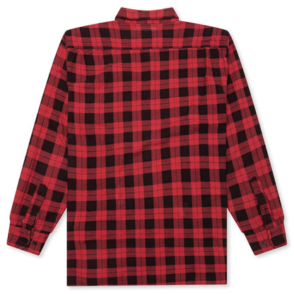 Over Dyed Ribbon Shirt - Red