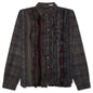 Over Dyed Ribbon Wide Shirt - Brown