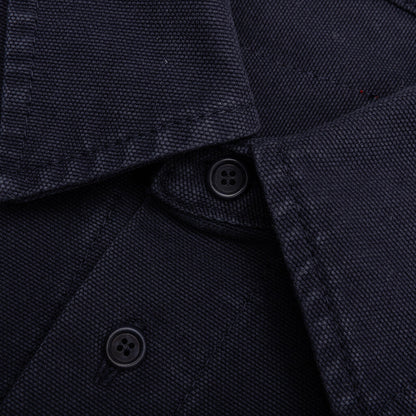 Chest Pocket Oversized Contrast Shirt - Navy