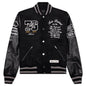 Oversized Eagle Varsity Jacket - Black