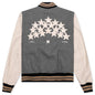 Oversized Stars Varsity Jacket - Grey