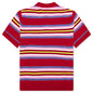 Oversized Striped Polo - Multi Dark Red