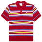 Oversized Striped Polo - Multi Dark Red