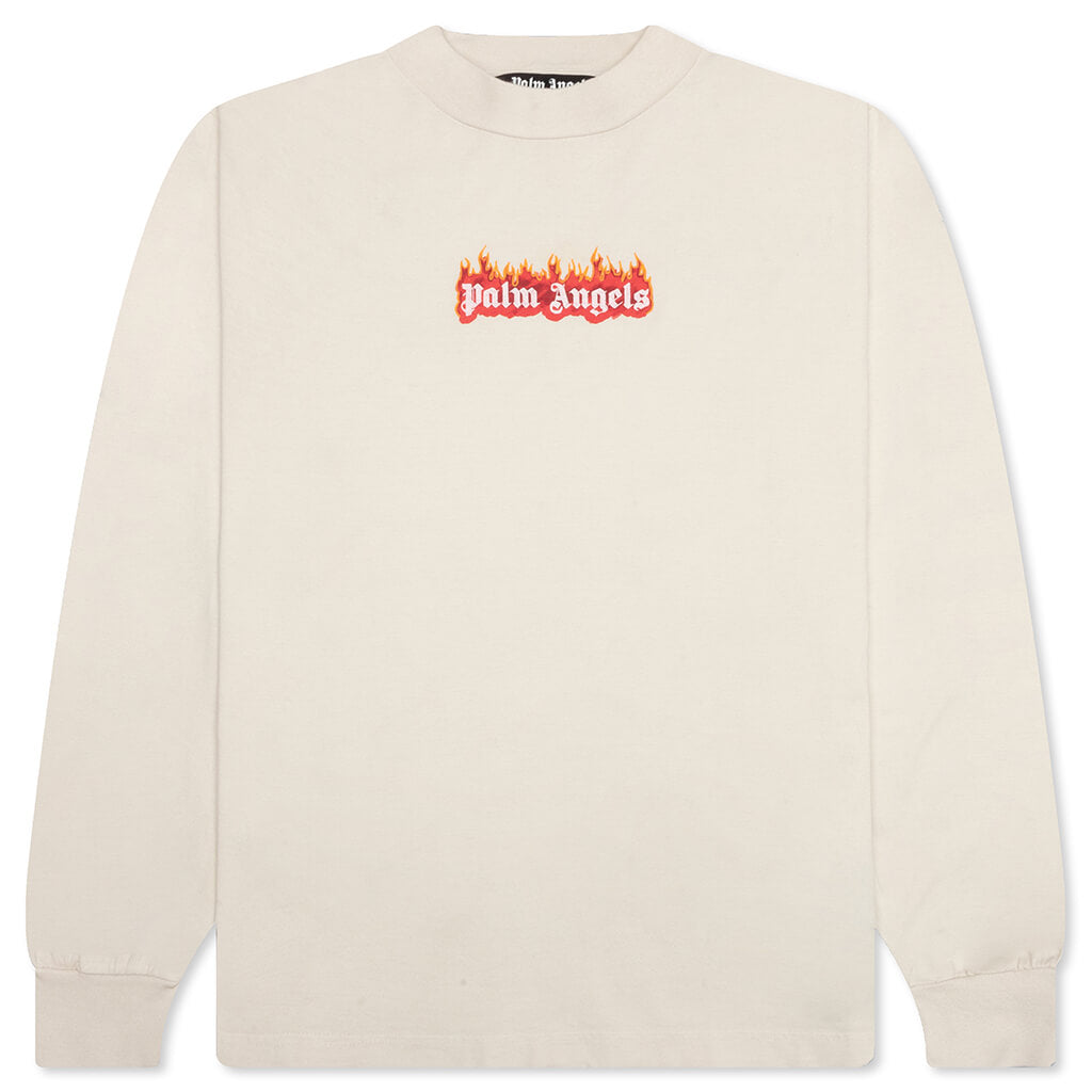 Burning Logo Classic L/S Tee - Off/White