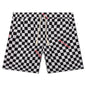Damier Print Swimshort - Black/Red