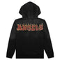 Logo Flames Zipped Vintage Hoodie - Black/Red