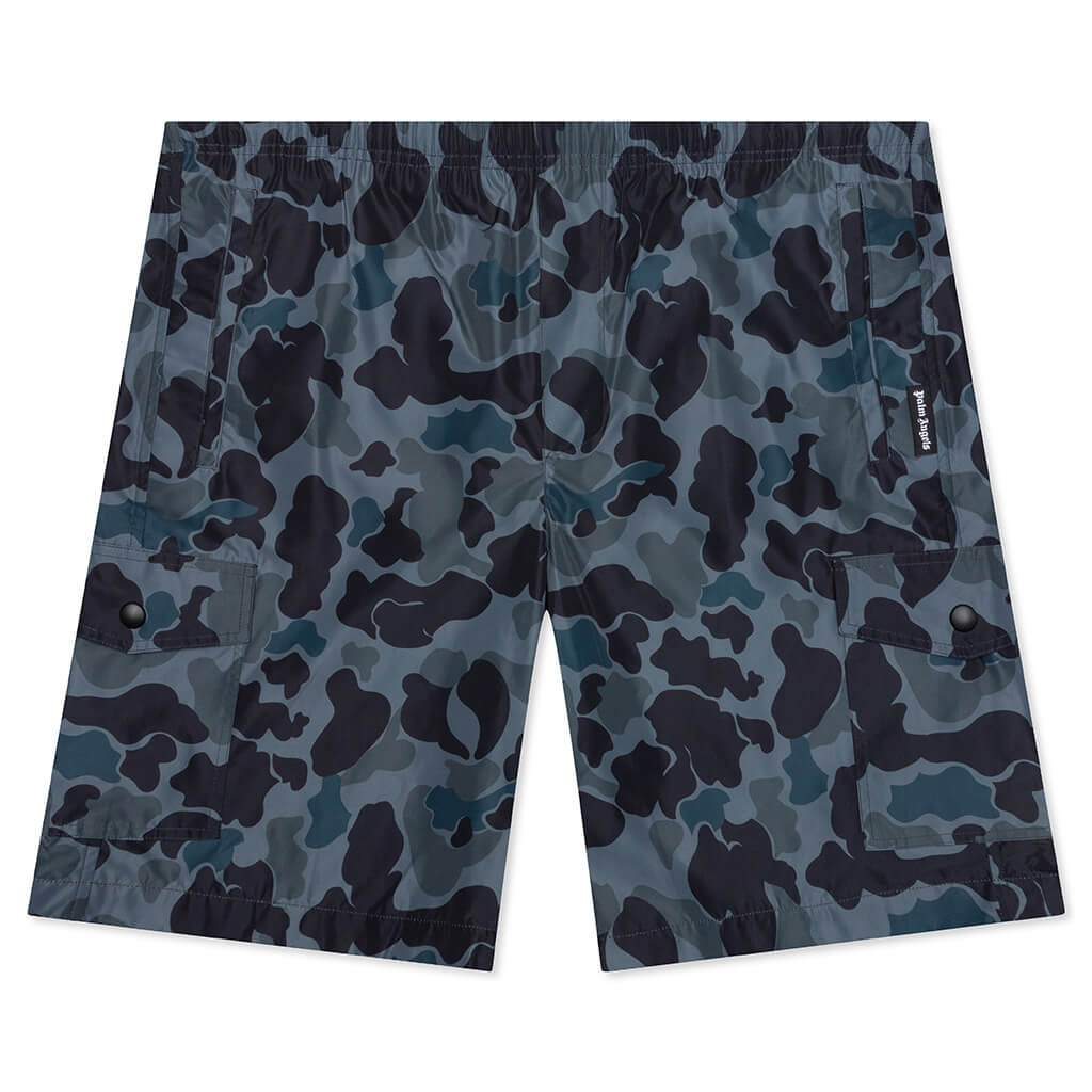 Night Camo Swim Short - Black/White