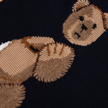 PA Bear Cardigan - Black/Brown