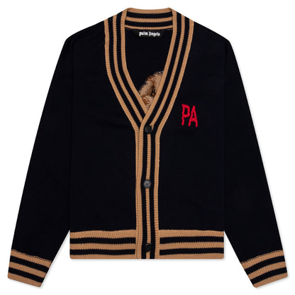 PA Bear Cardigan - Black/Brown