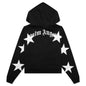 Patched Stars Vintage Hoodie - Black/White