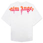 Sprayed Palm Logo Over Tee - White/Fuchsia