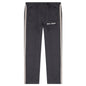Thin Waist Slim Track Pants - Dark Grey/Off-White