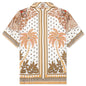 Palm Tree Bowling Shirt - Copper Brown