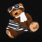 Chenille Bear Hoodie - Black