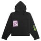 Patches Quilted Zip Hoodie - Black