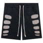 Patchwork Moto Short - Washed Black