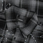 Plaid Beaded Oversized Shirt - Black