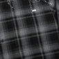 Plaid Beaded Oversized Shirt - Black