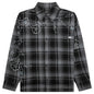 Plaid Beaded Oversized Shirt - Black