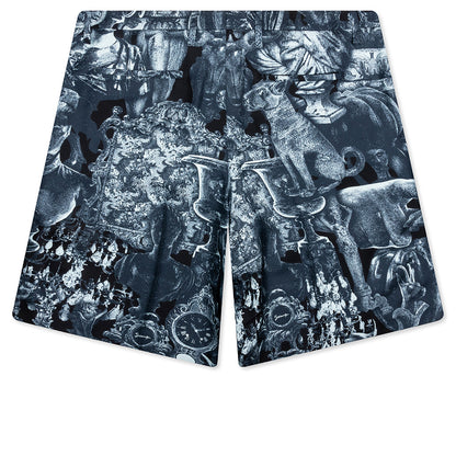 Silk Bermuda Shorts with Hubert Objects - Black/Navy