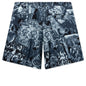 Silk Bermuda Shorts with Hubert Objects - Black/Navy