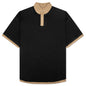 Layered Polo Shirt - Black/Camel
