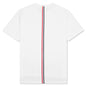Center Back Stripe Pique Tee - White
