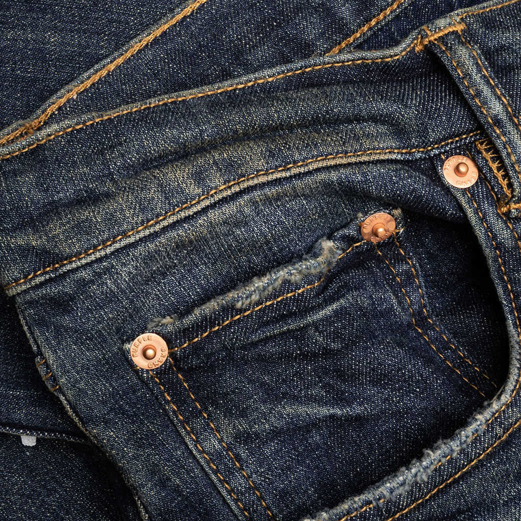 P001 - Dark Indigo Vintage with Paint-Dark Dirty