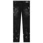 P001 - Black Paint Knee Slit Jacquard Monogram