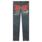 Purple Denim P001 - Mid Indigo Quilted Destroy Pocket