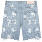 P020 - Light Indigo Bleach Jaquard Monogram Shorts