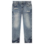 R3 Distressed Baggy Denim - Blue/Cream