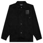 Denim Jacket with Leather Patch - Black