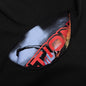 Oversised T-Shirt With Printed Pocket Holes - Black