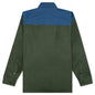 Oversized Bicolor R Pin Denim Shirt - Khaki Blue