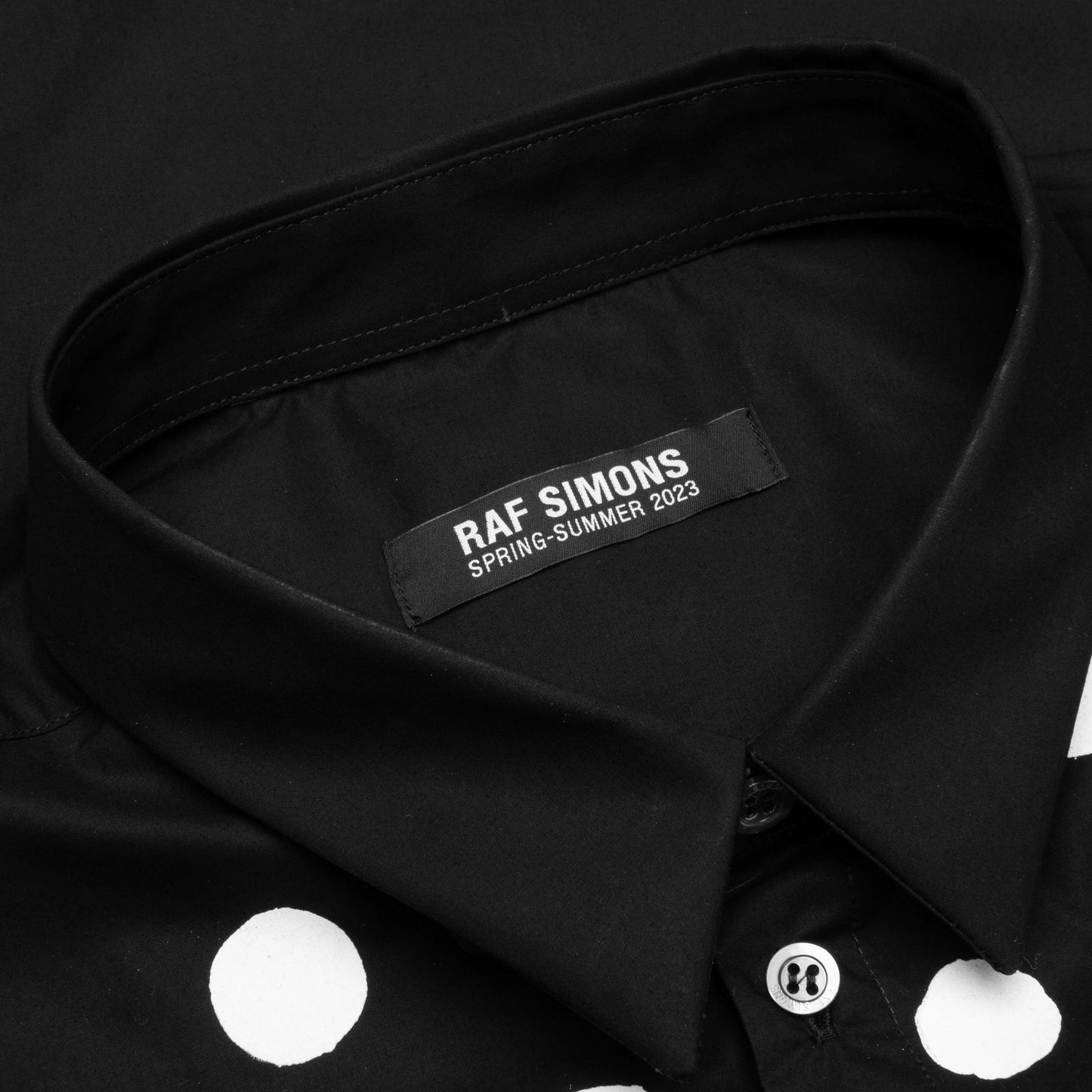 Polka Dot Print S/S Shirt - Black