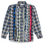Rebuild by Flannel Shirt Ribbon Shirt - Navy/Yellow