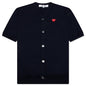 Red Emblem S/S V Neck Cardigan - Navy