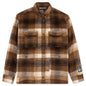 Brushed Wool Flannel Button Down Shirt - Brown