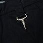 Cotton Herringbone Cargo Pants - Black