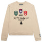 Patches Embroidered Crewneck Sweatshirt - Khaki