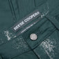 Stamp Print Cotton Canvas Cargo Trouser - Green