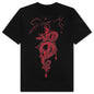 Chandelier and Snake Print T-Shirt - Black