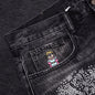 Rhinestone Face Jeans - Black