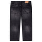 Rhinestone Face Jeans - Black