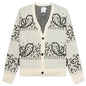 Bandana Stripe Cardigan - Creme/Black