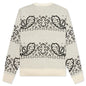 Bandana Stripe Cardigan - Creme/Black