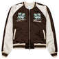 Crepe Satin Souvenir Jacket - Brown/Cream