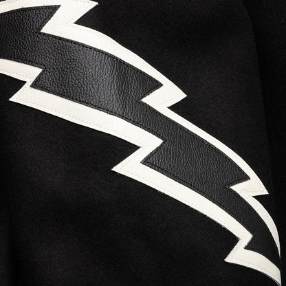 Lightning Varsity Jacket - Black